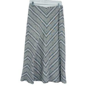 Talbots linen midi skirt stripe chevron